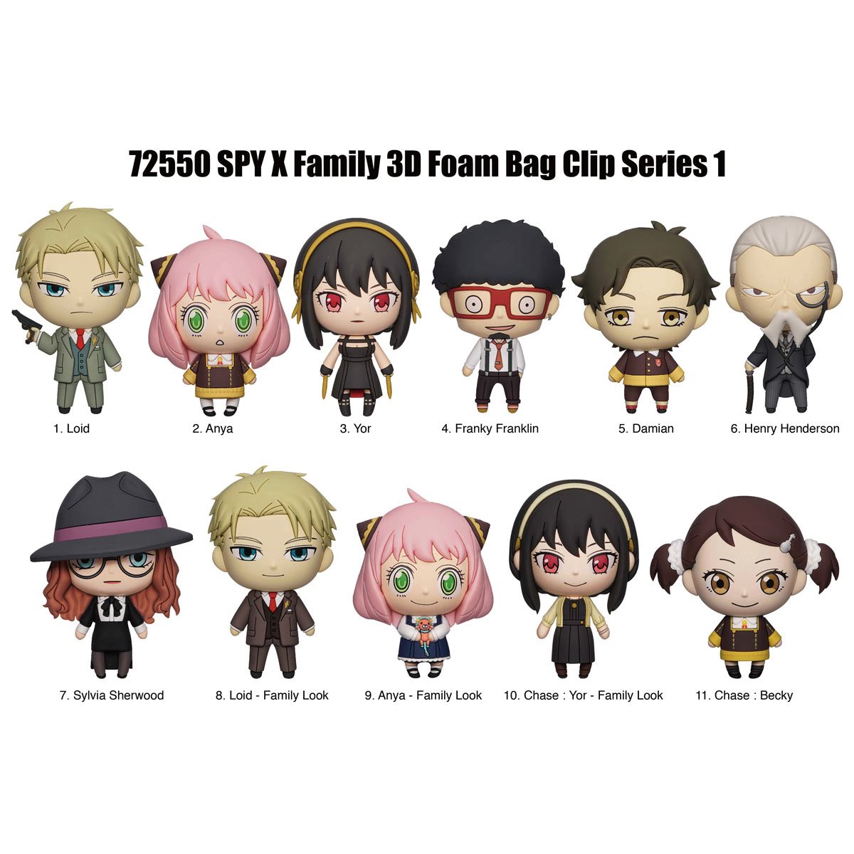Spy x Family 3D Foam Bag Clip Display Case of 24