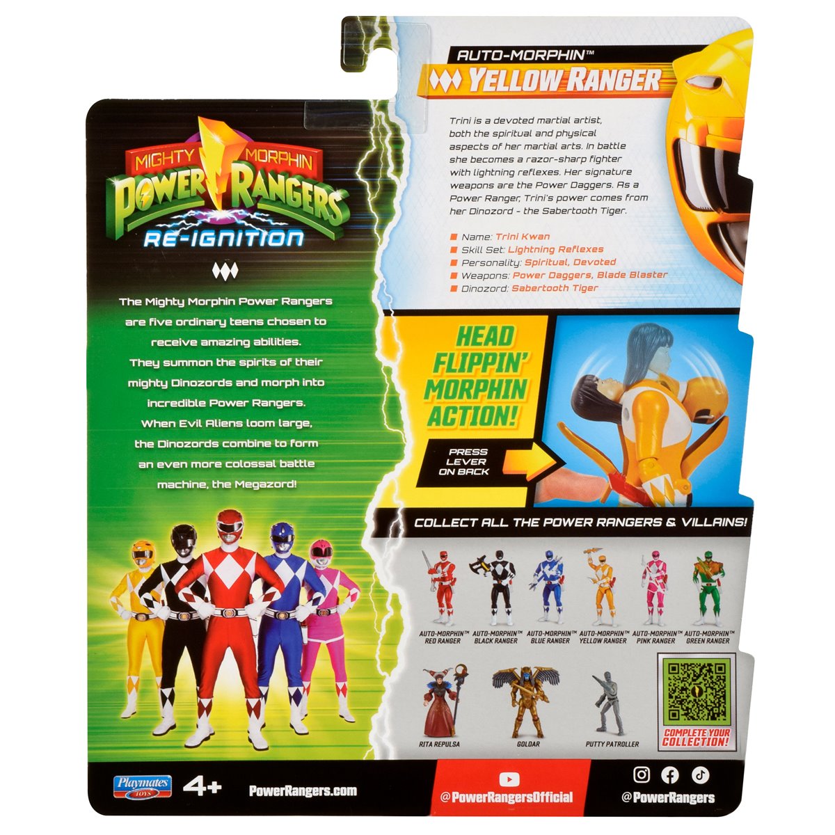 Mighty Morphin Power Rangers: Re-Ignition Auto Morphin Yellow Ranger Action Figure