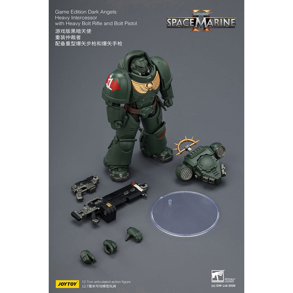 Joy Toy Warhammer 40K Space Marines Game Edition Dark Angels Heavy Intercessor Rifle & Pistol 1:18 Scale Action Figure