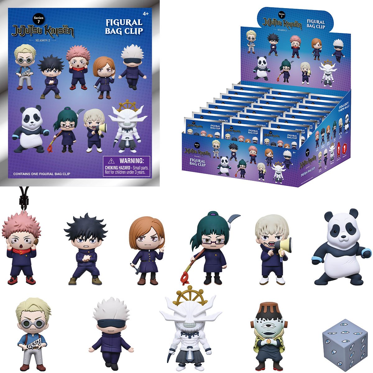 Jujutsu Kaisen Series 7 3D Foam Bag Clip Random 6-Pack