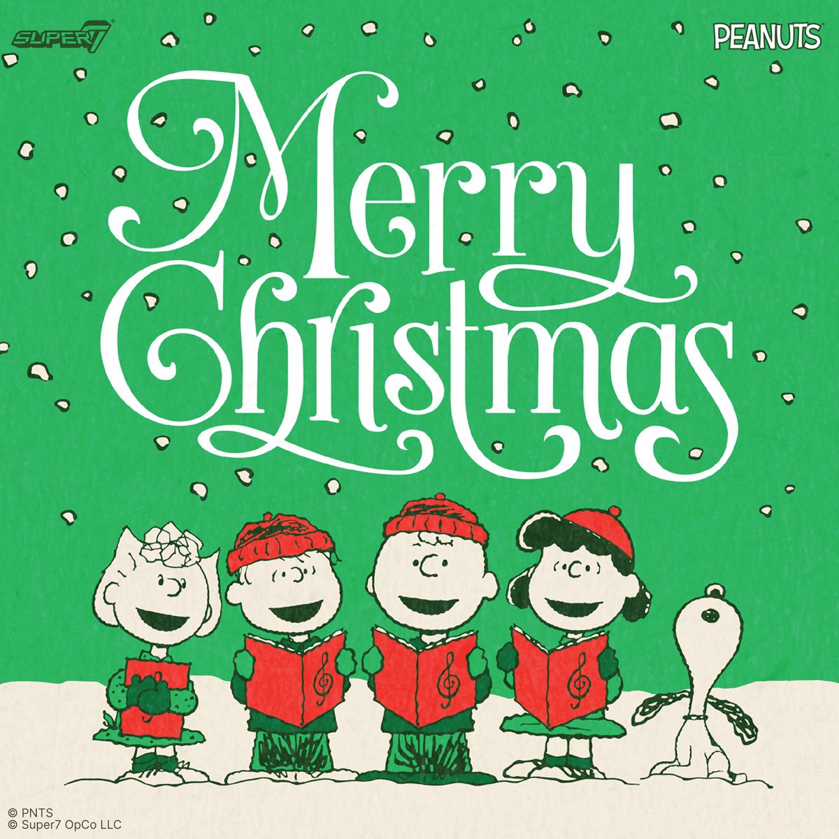 Peanuts Charlie Brown and Snoopy Caroling 3 3/4-Inch ReAction Figures
