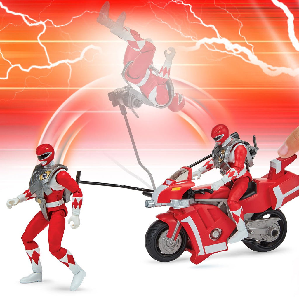 Mighty Morphin Power Rangers: Re-Ignition Tyrannosaurus Battle Bike Vehicle with Red Ranger Action Figure