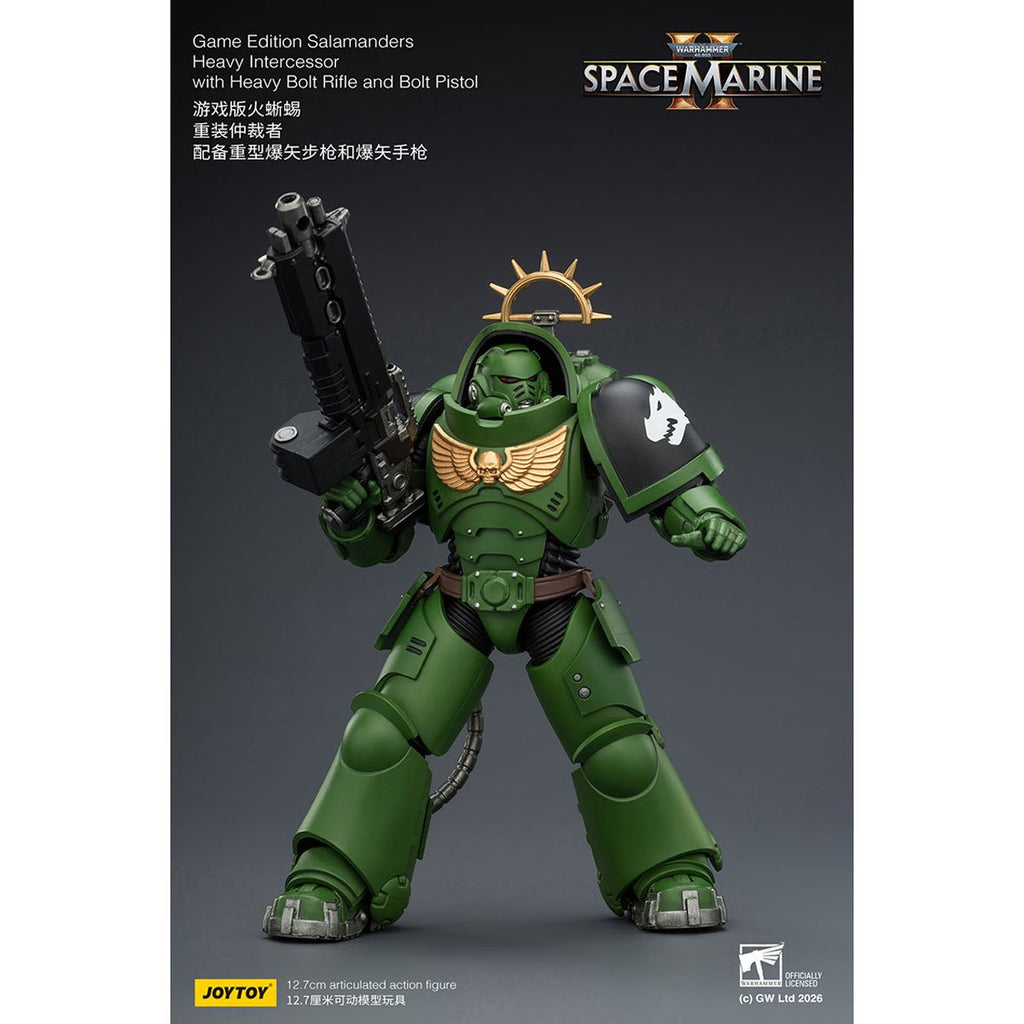Joy Toy Warhammer 40,000 Space Marines Game Edition Salamanders Intercessor Bolt Rifle & Pistol 1:18 Scale Action Figure