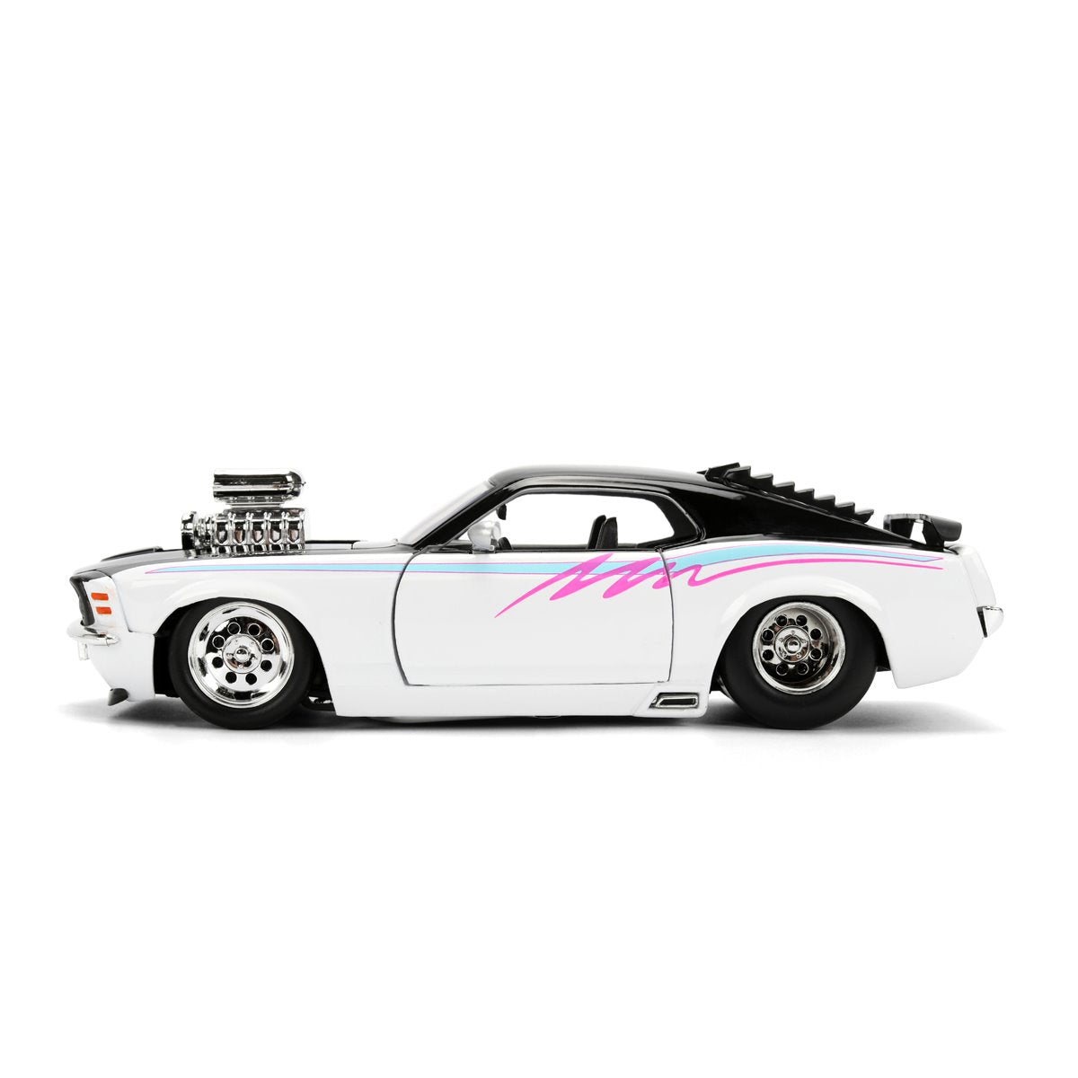 Bigtime Muscle 1970 Ford Mustang Boss 429 Glossy White 1:24 Scale Die-Cast Metal Vehicle