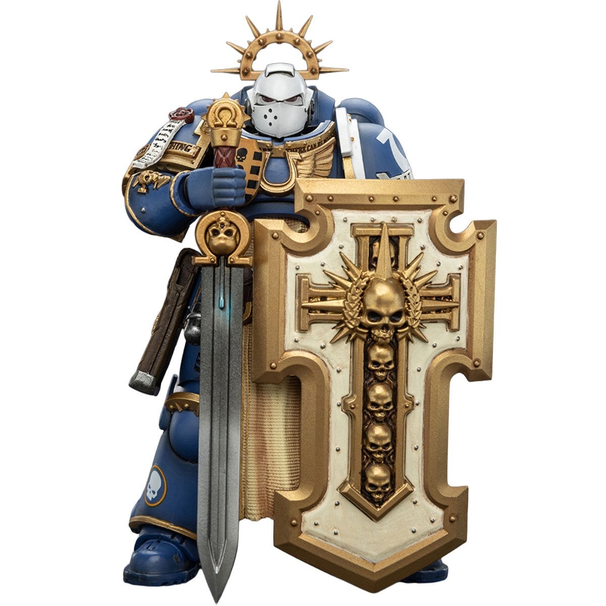 Joy Toy Warhammer 40,000 Ultramarines Levantus with Power Sword, Stormshield and Bolt Pistol 1:18 Scale Action Figure