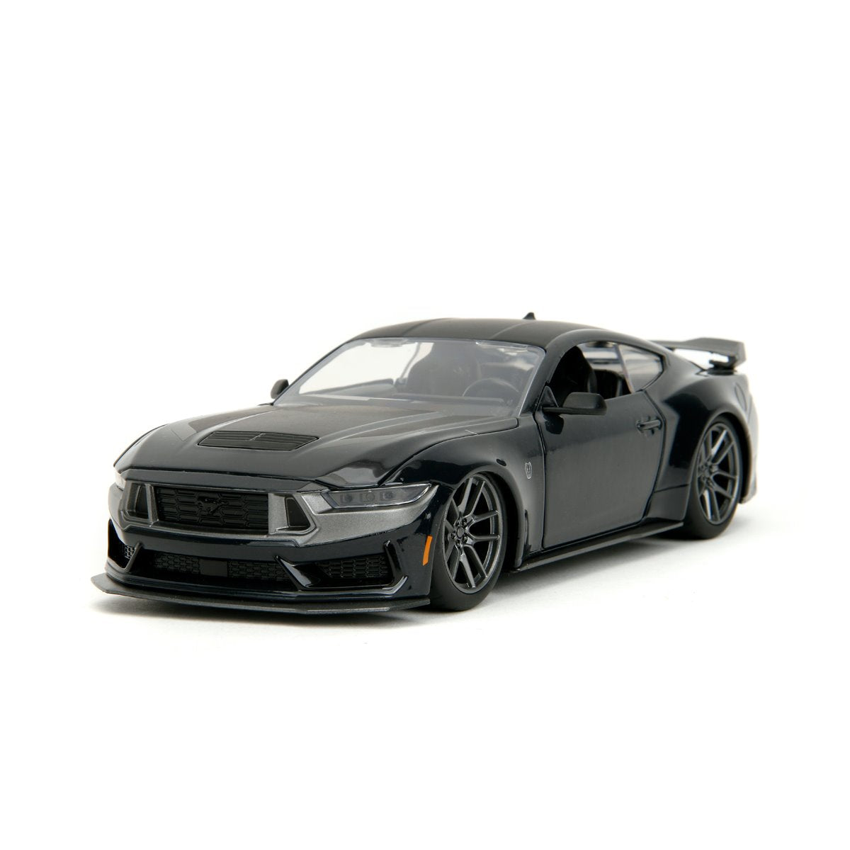 Bigtime Muscle 2024 Glossy Black Ford Mustang Dark Horse 1:24 Scale Die-Cast Metal Vehicle