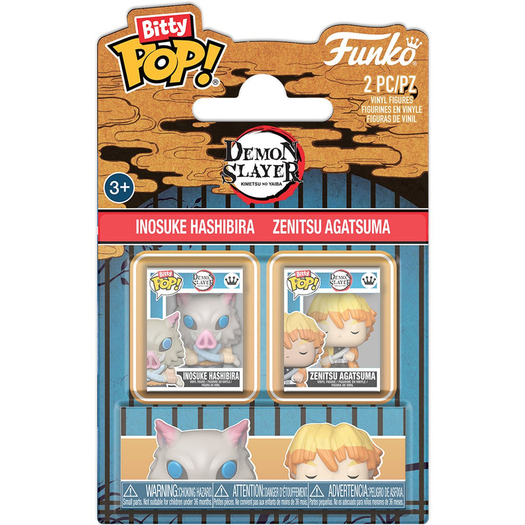 Demon Slayer Inosuke Hashibira and Zenitsu Agatsuma Funko Bitty Pop! Mini-Figure 2-Pack