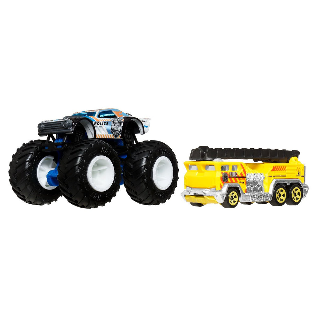 Hot Wheels Monster Truck Plus Car 1:64 Scale Vehicle 2-Pack 2026 Mix 1 Case of 8