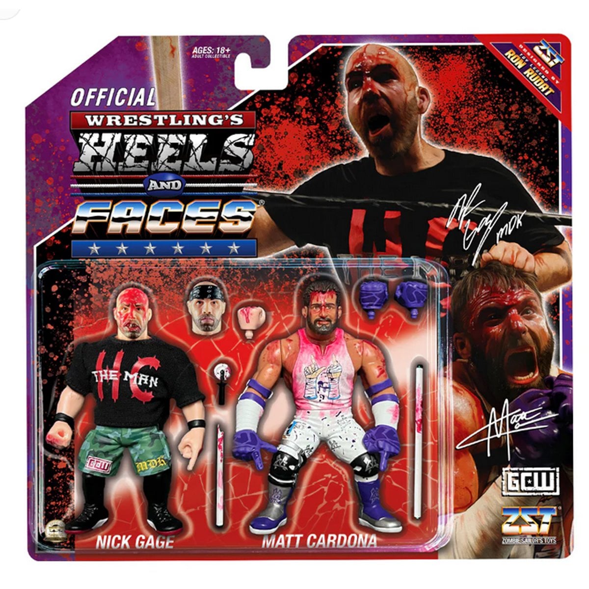 Wrestling's Heels and Faces Nick Gage vs. Matt Cardona 4 1/2-Inch Scale Action Figure