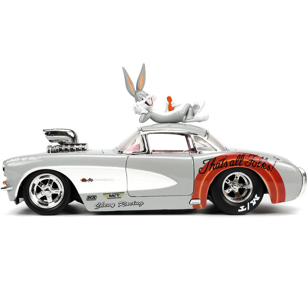 Looney Tunes Hollywood Rides 1956 Chevrolet Corvette with Bugs Bunny Figure