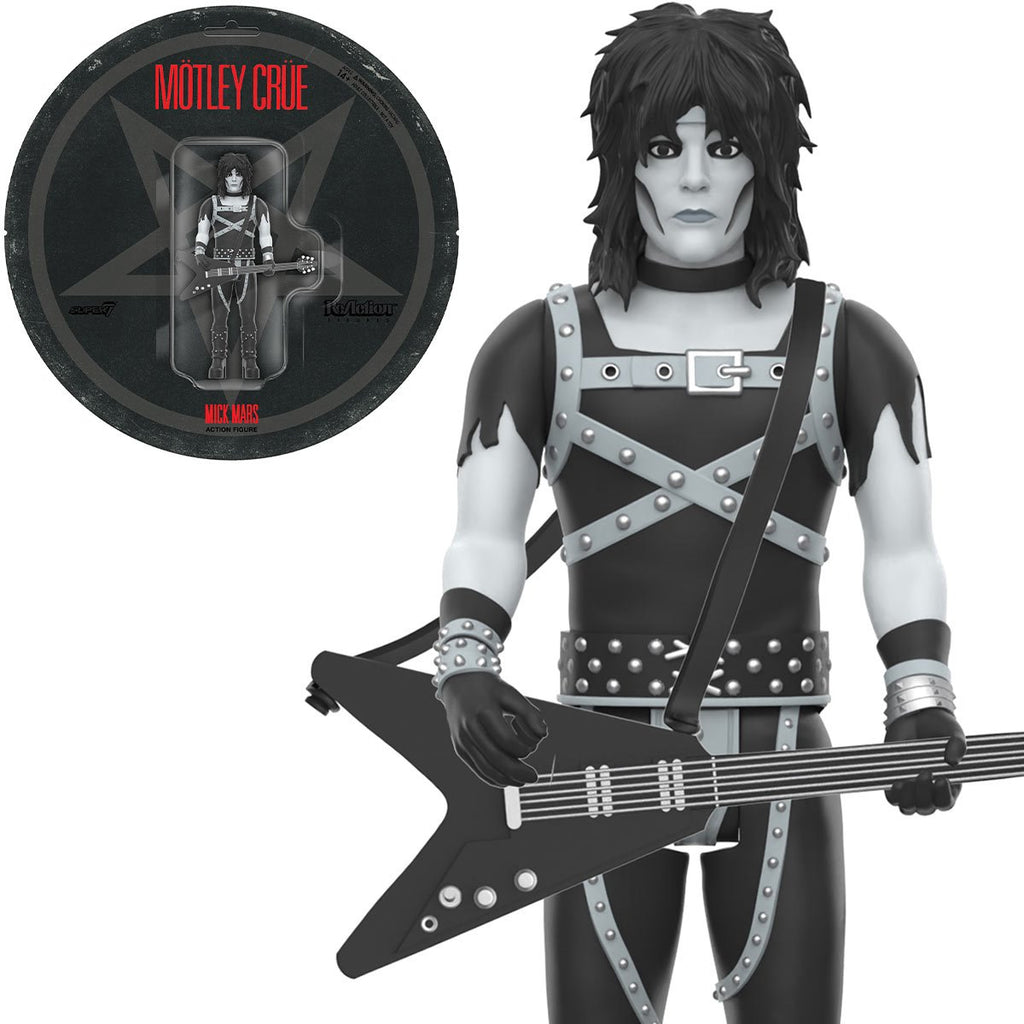 Motley Crue Mick Mars Black and White Shout at the Devil 3 3/4-Inch ReAction Figure