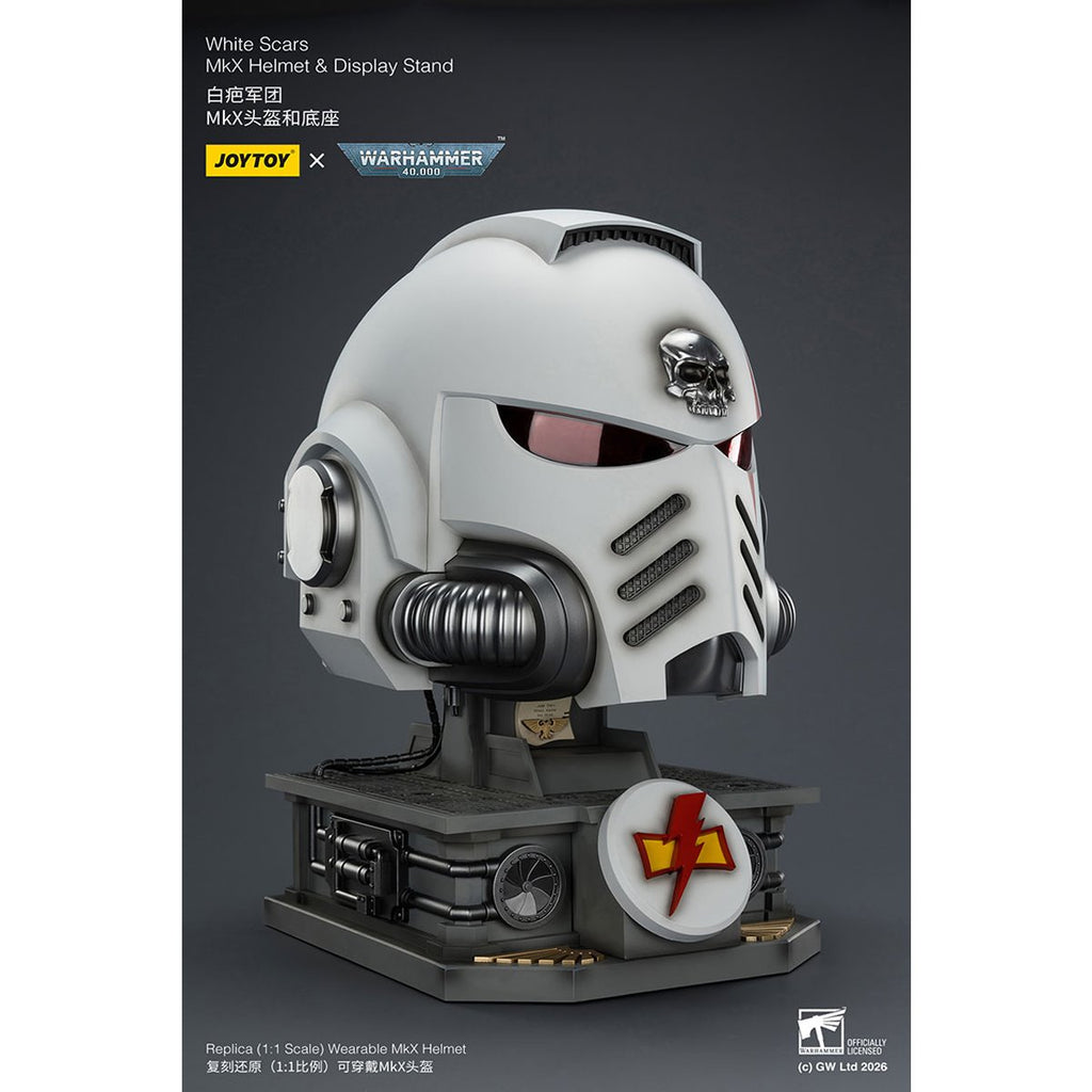 Joy Toy Warhammer 40,000 White Scars MKX 1:1 Scale Roleplay Helmet Prop Replica with Stand
