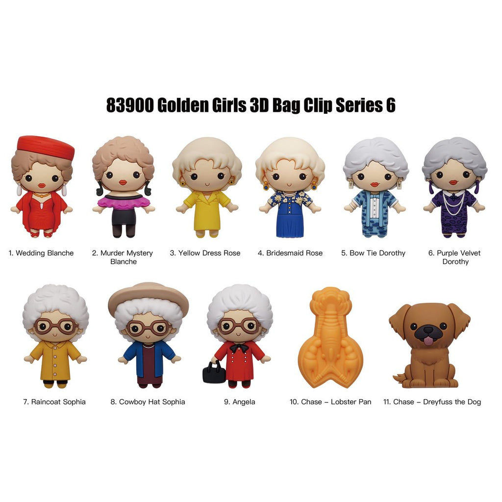 Golden Girls Series 6 3D Foam Bag Clip Display Case of 24