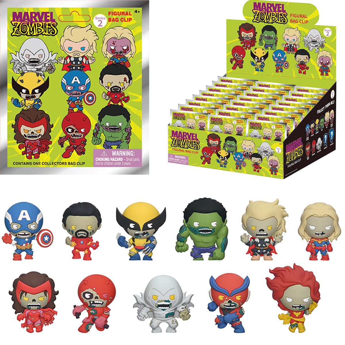 Marvel Zombies Series 2 3D Foam Bag Clip Random 6-Pack