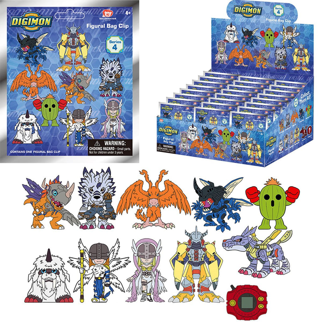 Digimon Series 4 3D Foam Bag Clip Random 6-Pack