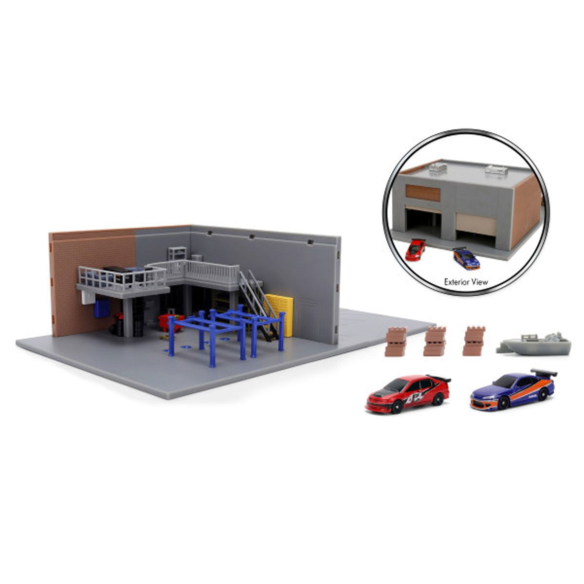 Fast and the Furious Han's Garage Nano Hollywood Rides Nano Scene Diorama with Vehicles