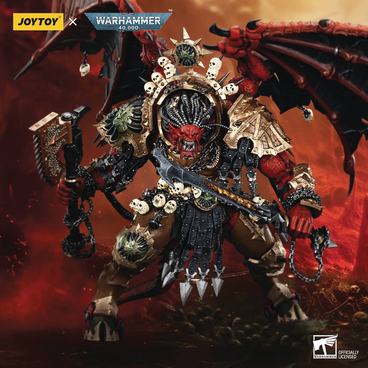 Joy Toy Warhammer 40,000 World Eaters Angron Daemon Primarch of Khorne 1:18 Scale Action Figure