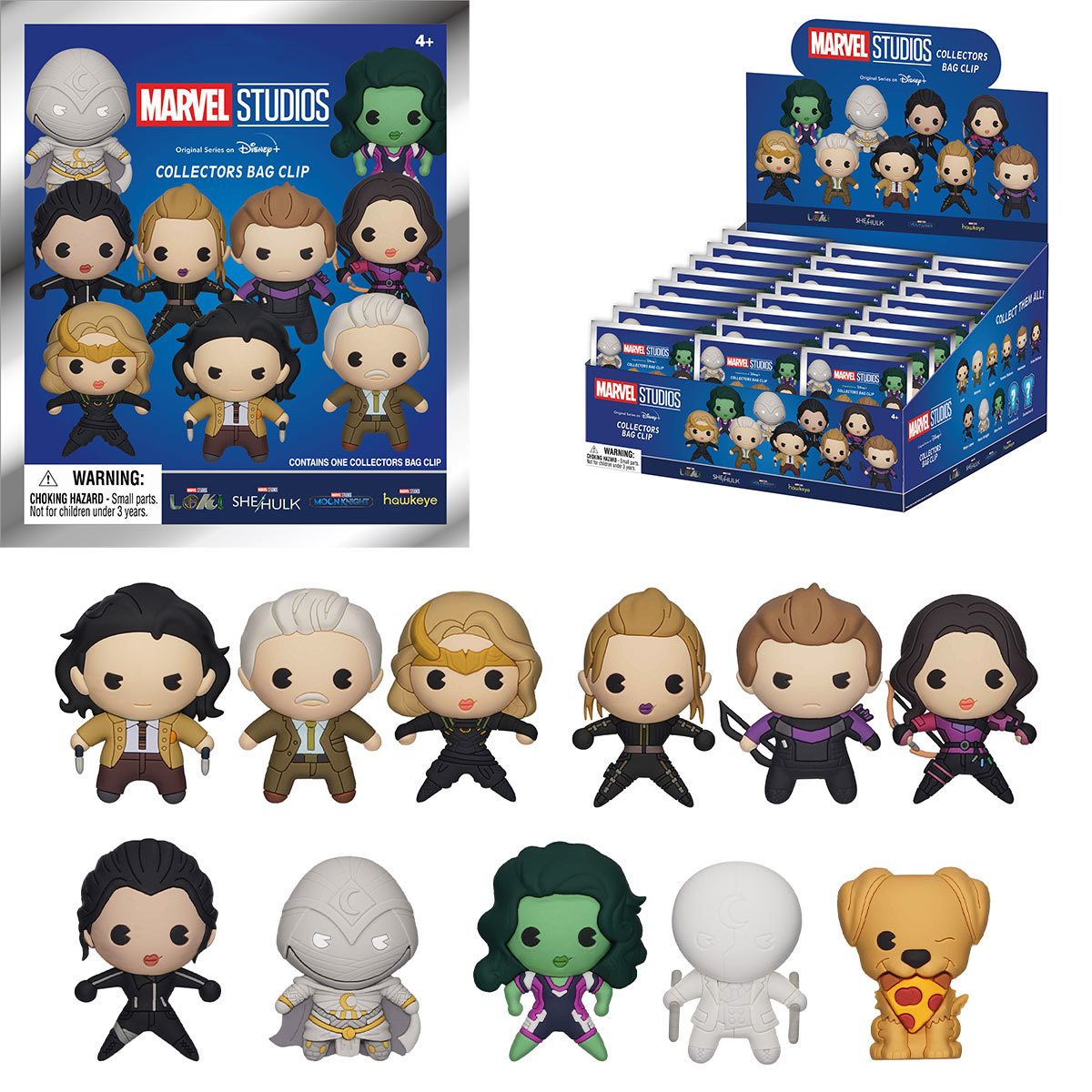 Marvel Studios Characters 3D Foam Bag Clip Display Case of 24