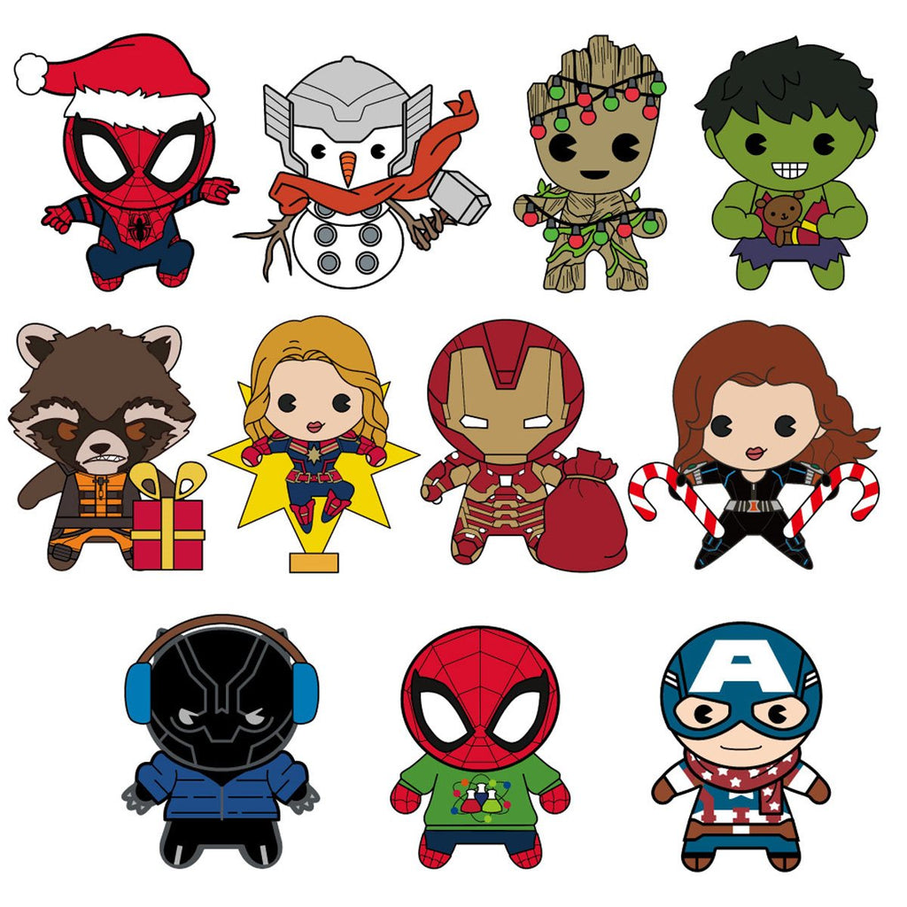 Marvel Holiday 3D Foam Bag Clip Random 6-Pack