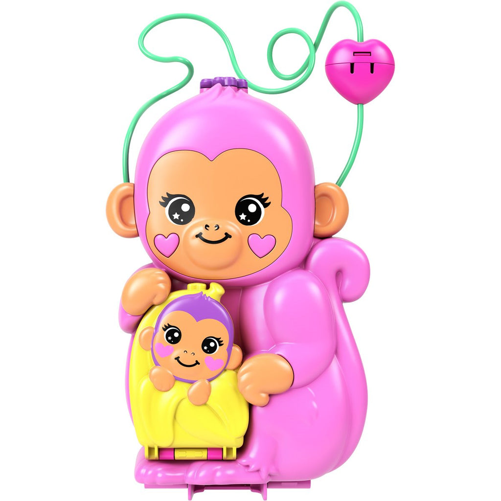 Polly Pocket Adventures in Rio Momma Monkey and Baby Compact Playset
