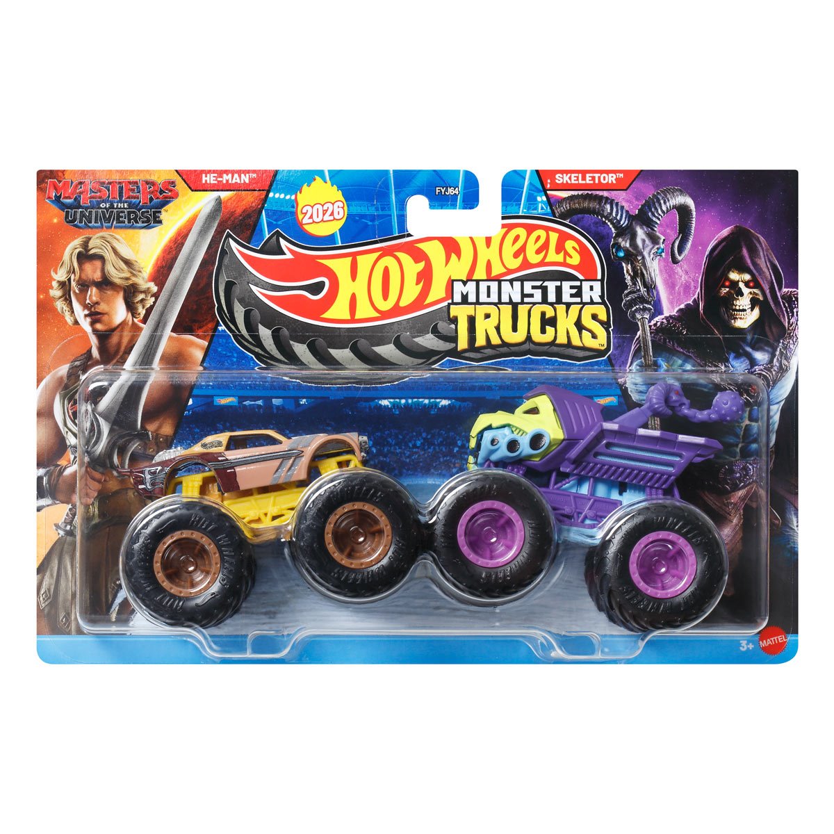 Hot Wheels Monster Trucks Demolition Doubles 1:64 Scale Vehicle 2-Pack 2026 Mix 3 Case of 8