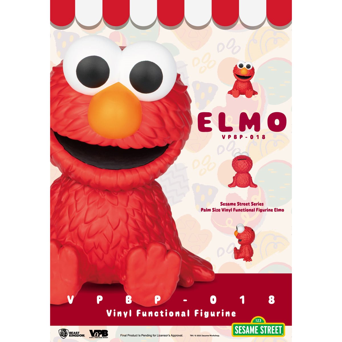 Sesame Street Series Elmo VPBP-018 Palm Size Vinyl Functional Piggy Bank