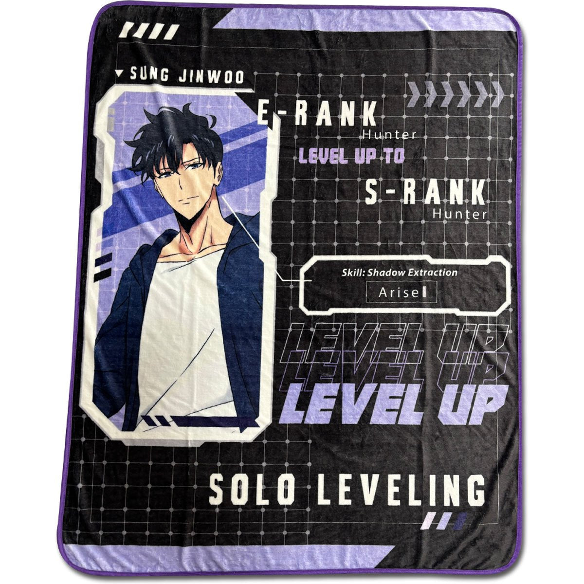 Solo Leveling Sung Jinwoo Information Throw Blanket