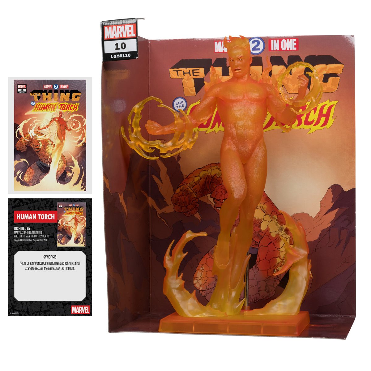 Marvel Collection Wave 7 Human Torch Marvel 2-In-One: Thing & Human Torch #10 1:6 Scale Posed Figure with Scene & Comic