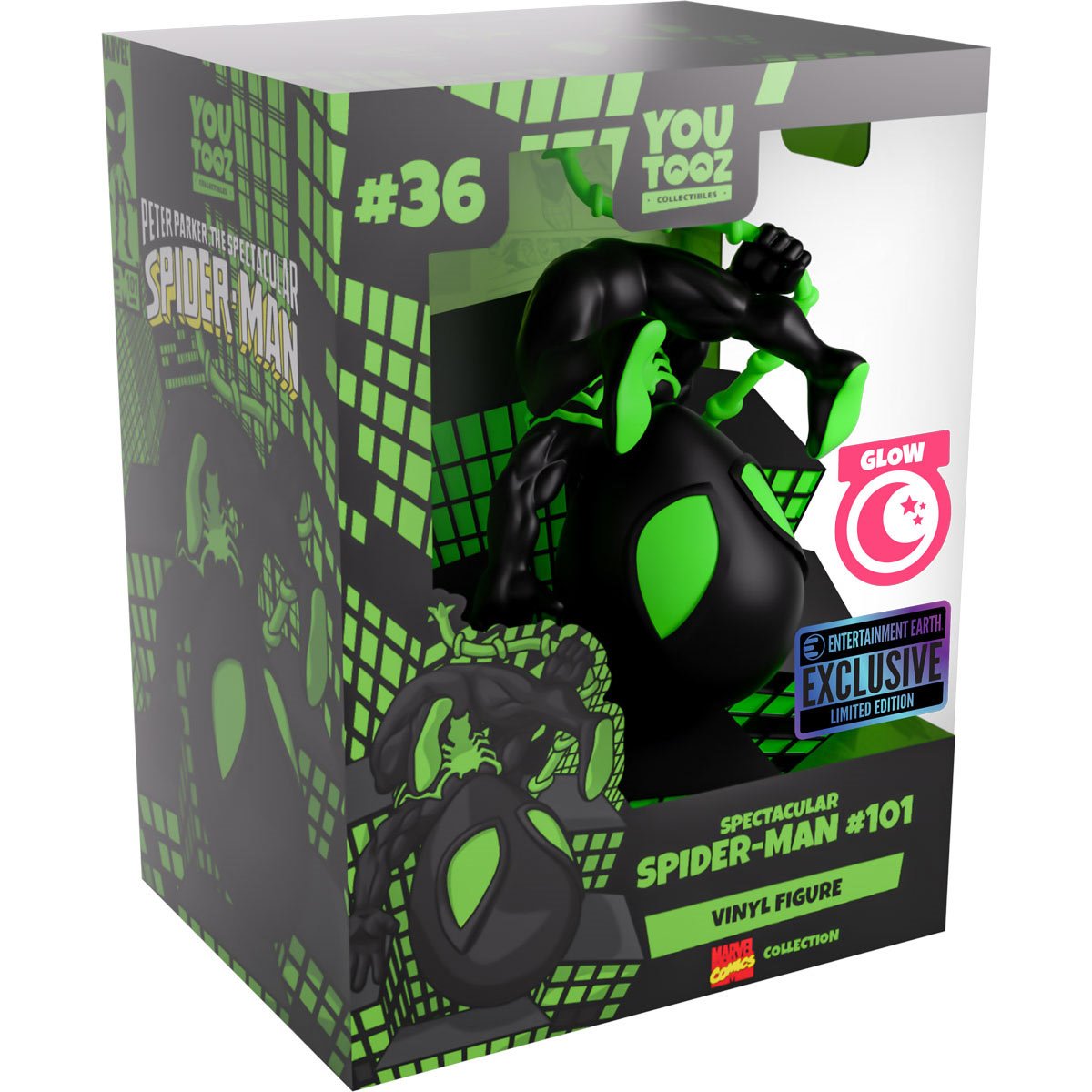 Marvel Comics Collection Spectacular Spider-Man #101 Glow in the Dark Vinyl Figure #36 - Entertainment Earth Exclusive