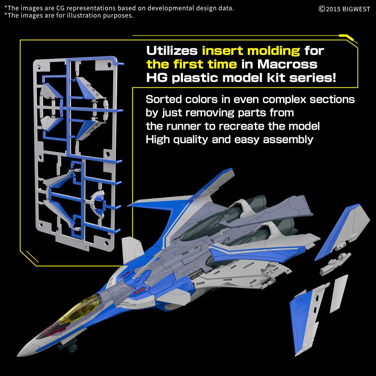 Macross VF-31J Siegfried Hayate Immelmann High Grade 1:100 Scale Model Kit