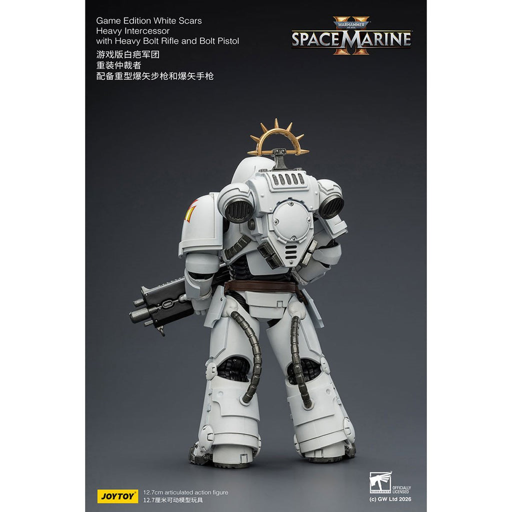 Joy Toy Warhammer 40,000 Space Marines Game Edition White Scars Intercessor Bolt Rifle & Pistol 1:18 Scale Action Figure