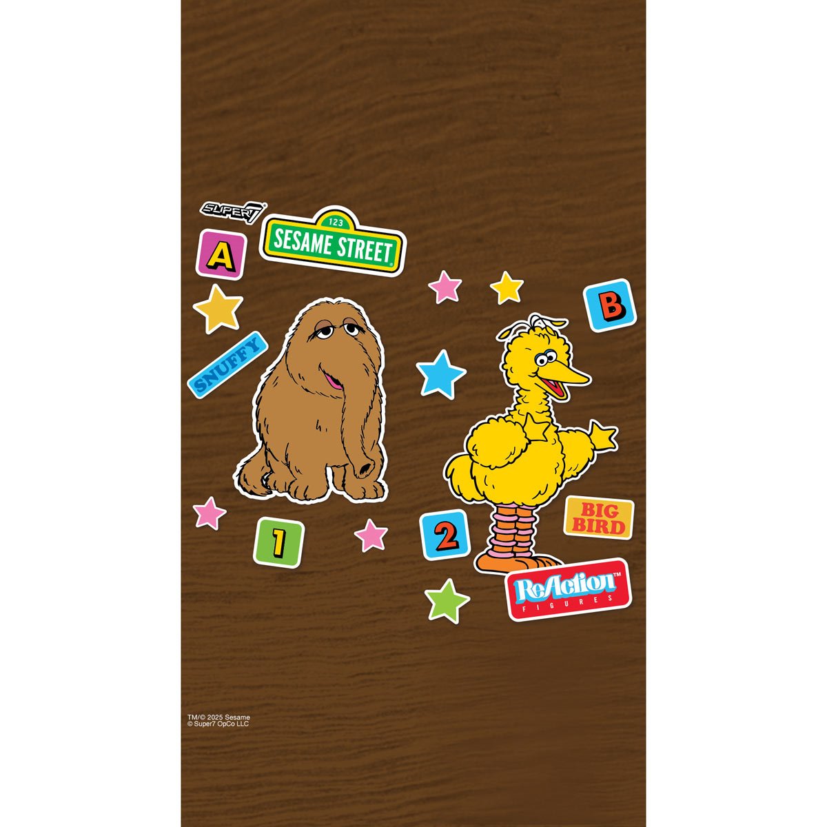 Sesame Street Big Bird and Mr. Snuffleupagus 3 3/4-Inch ReAction Figures