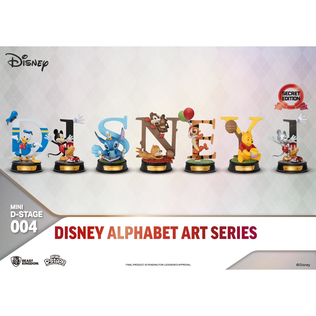 Disney Alphabet Art Series MDS-004 Mini D-Stage Statue Blind Box Set of 6