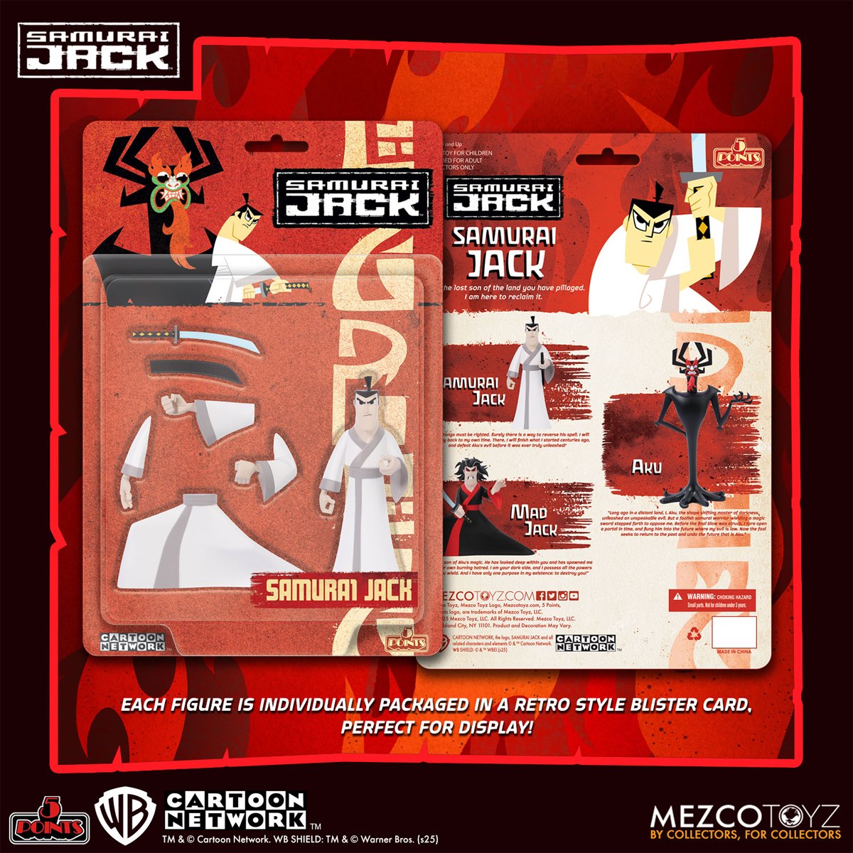 Samurai Jack 5 Points Action Figure Deluxe Set of 3