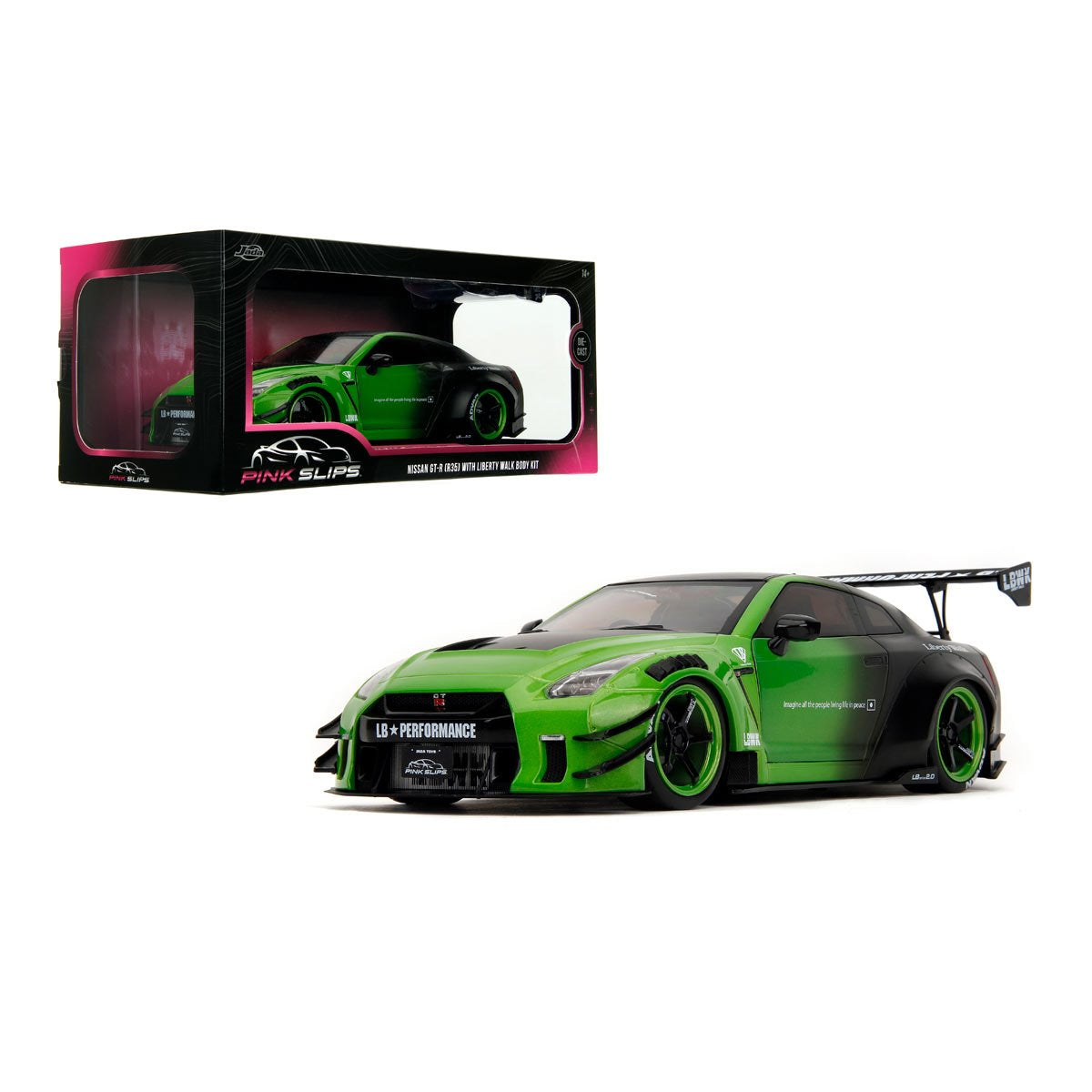 Pink Slips Wave 1 Nissan GT-R R35 with Liberty Walk Body Kit 1:18 Scale Die-Cast Metal Vehicle