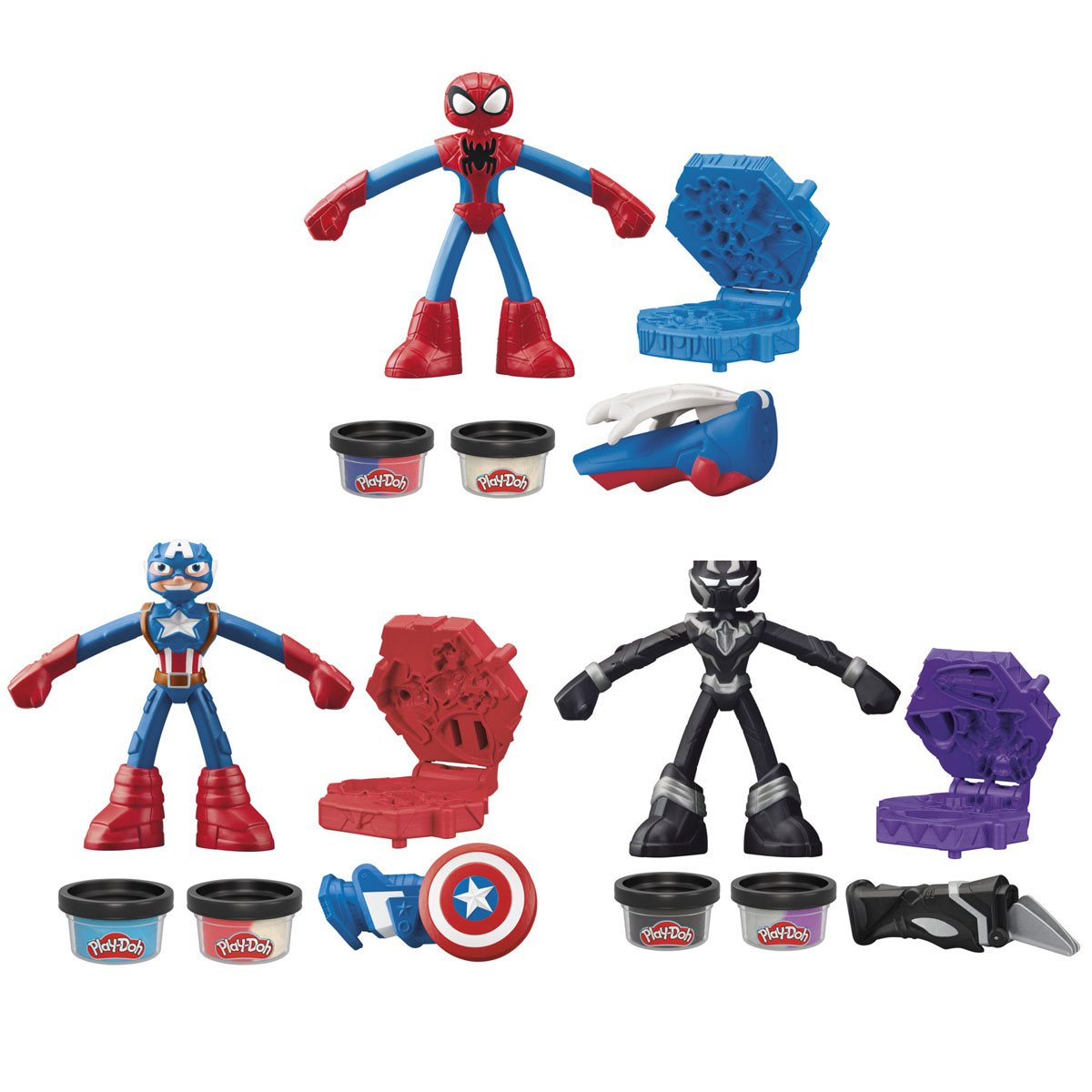 Marvel Play-Doh Action Figures Wave 1 Set of 3