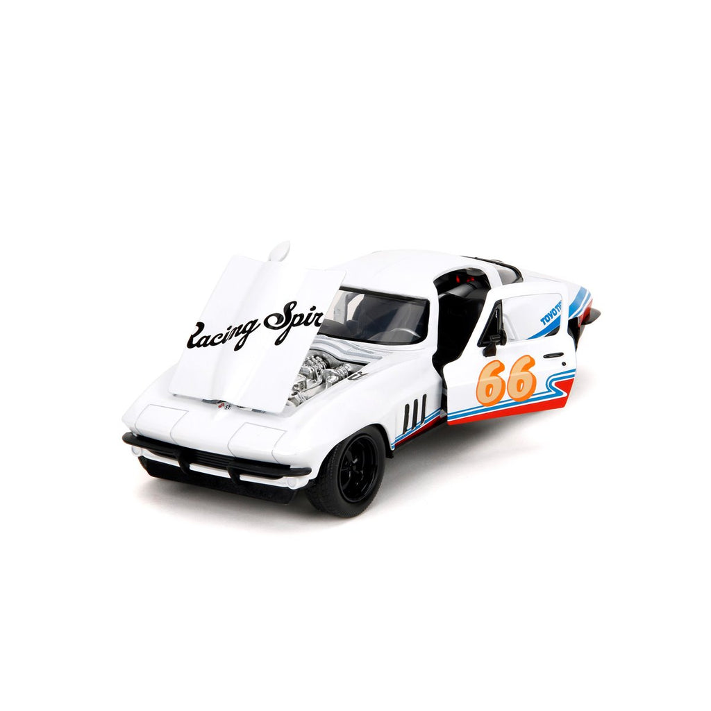Bigtime Muscle 1966 Chevrolet Corvette Stingray White 1:24 Scale Die-Cast Metal Vehicle