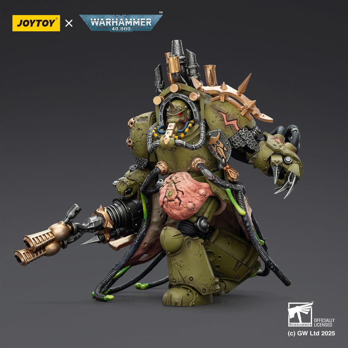 Joy Toy Warhammer 40,000 Death Guard Lord of Virulence with Power Fist and Twin Plague Spewer 1:18 Scale Action Figure