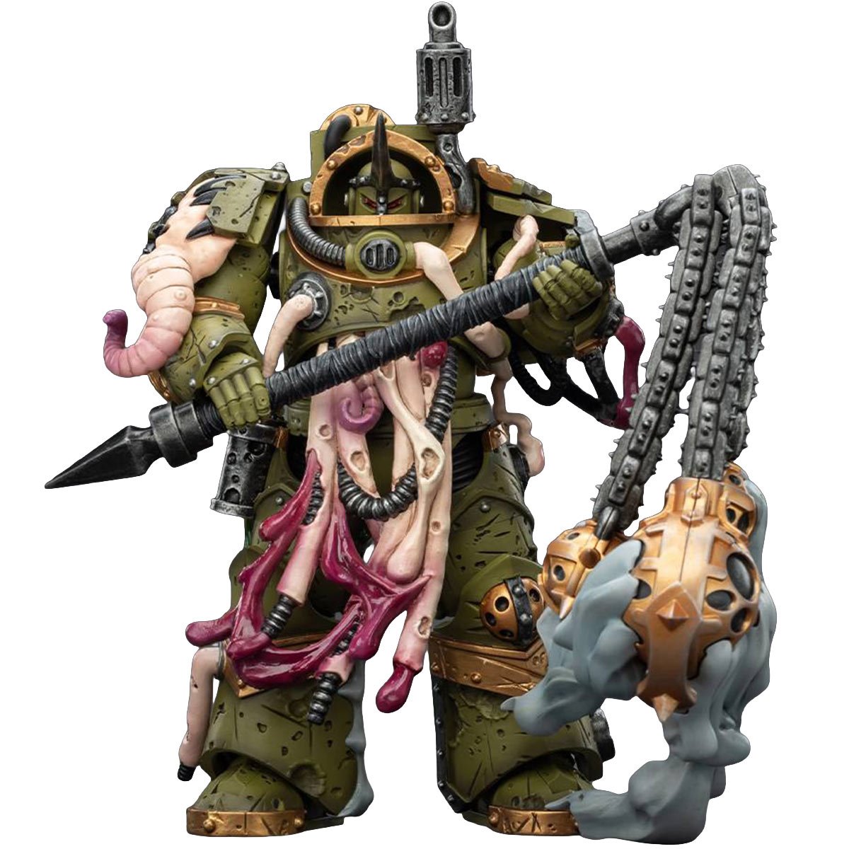 Joy Toy Warhammer 40,000 Death Guard Blightlord Terminator 2 with Flail of Corruption 1:18 Scale Action Figure