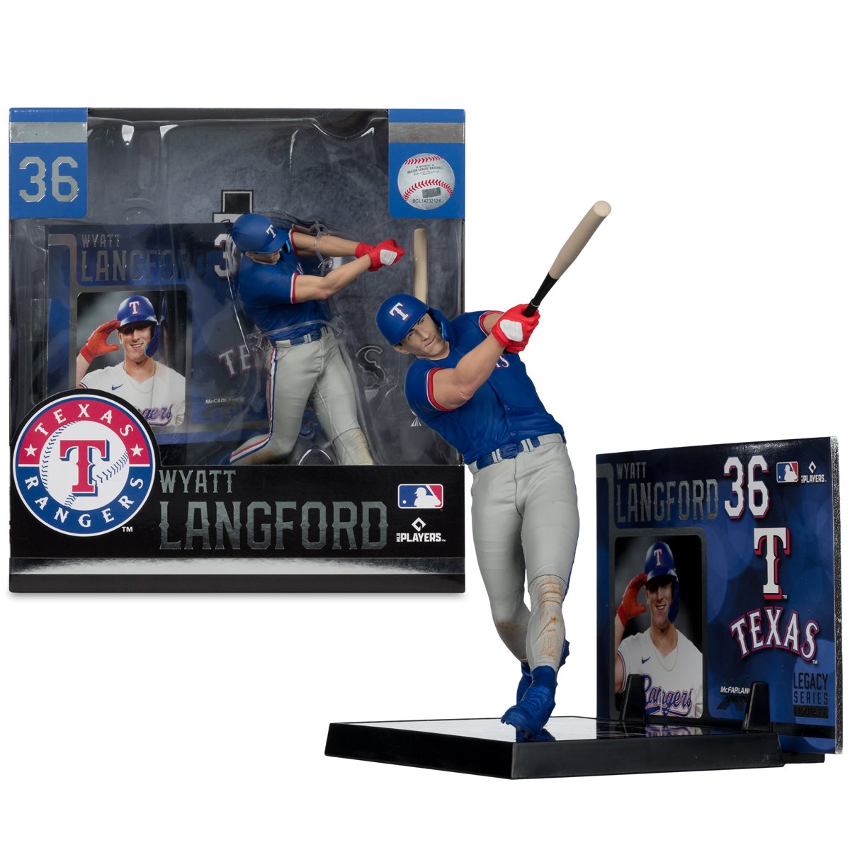 MLB SportsPicks Texas Rangers Wyatt Langford 7-Inch Posed Figure Case of 6