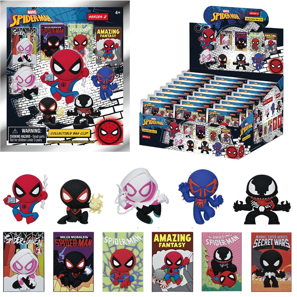 Spider-Man Classic Series 2 3D Foam Bag Clip Display Case of 24