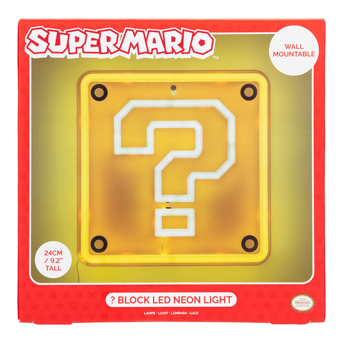 Super Mario Bros. Question Block Wall Mountable LED Neon Light