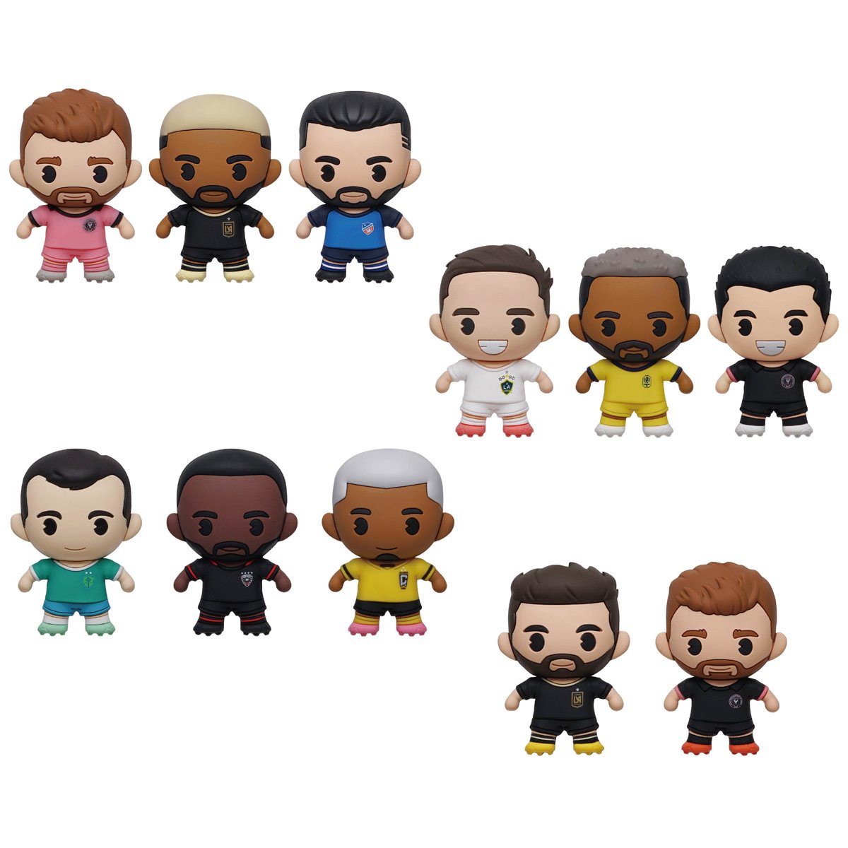 Soccer MLS Players 3D Foam Bag Clip Random 6-Pack