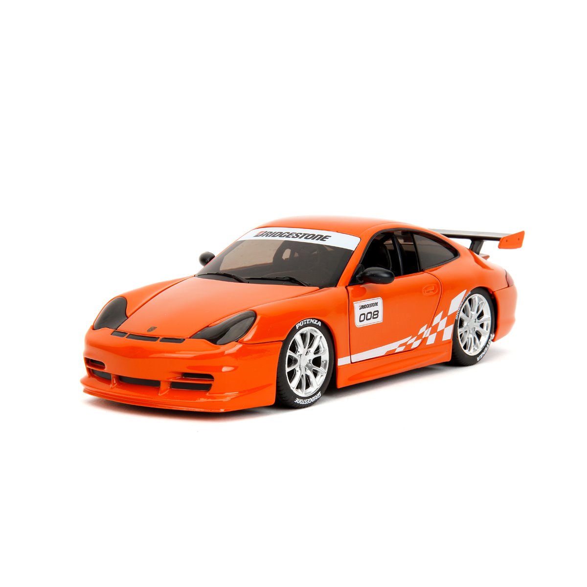 Hyper-Spec Porsche 911 GT3 RS 996 Glossy Orange 1:24 Scale Die-Cast Metal Vehicle