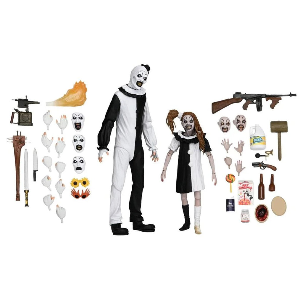 Terrifier 2 Ultimate Art the Clown and Little Pale Girl 7-Inch Scale Action Figure 2-Pack