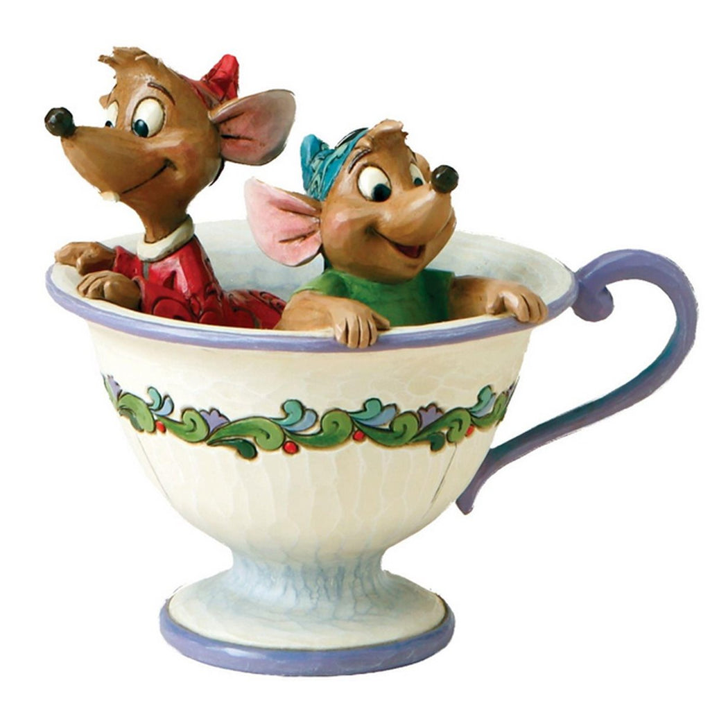 Disney Traditions Cinderella Jaq and Gus Tea for Two Statue