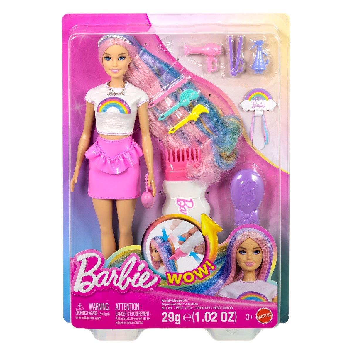 Barbie Rainbow Sparkle Hair Doll with Blonde Hair