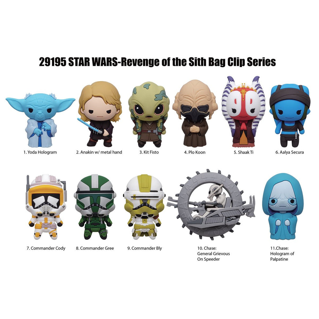 Star Wars: Episode III - Revenge of the Sith 3D Foam Bag Clip Display Case of 24