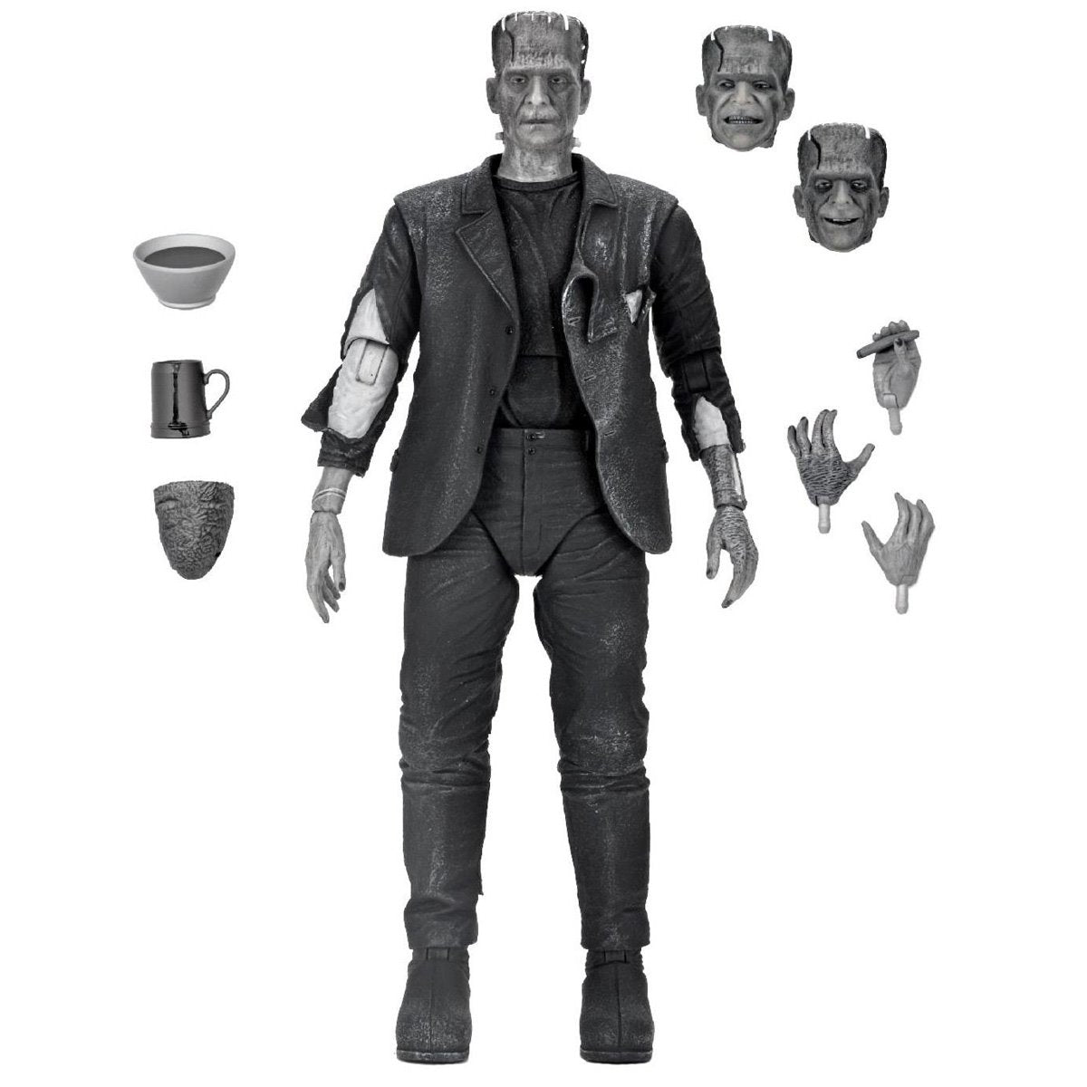 Universal Monsters Ultimate Bride of Frankenstein Frankenstein's Monster B&W Version 7-Inch Scale Action Figure