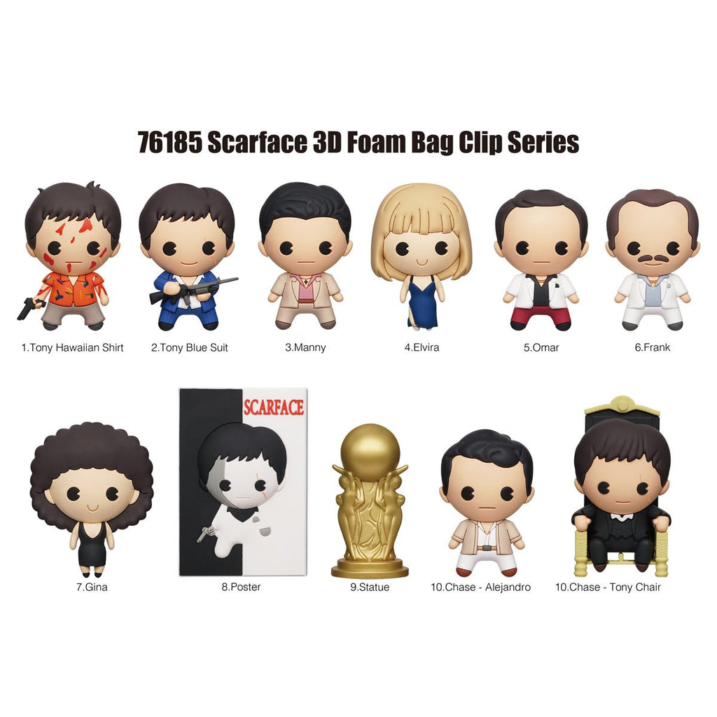 Scarface 3D Foam Bag Clip Random 6-Pack